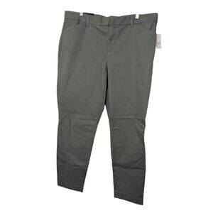 GAP Skinny Ankle Khaki Stretch Mid Rise Pants Green Womens Size 16